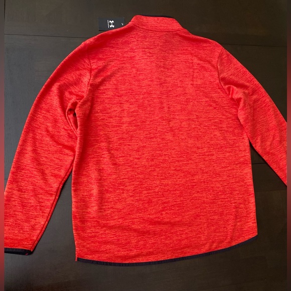 NWT Under Armour Men's Armour Fleece 1/2 Zip Pullover - Red - Picture 14 of 14